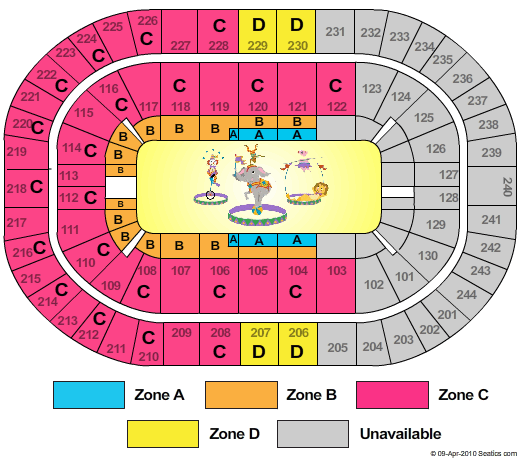 MVP Arena Circus Zone Seating Chart